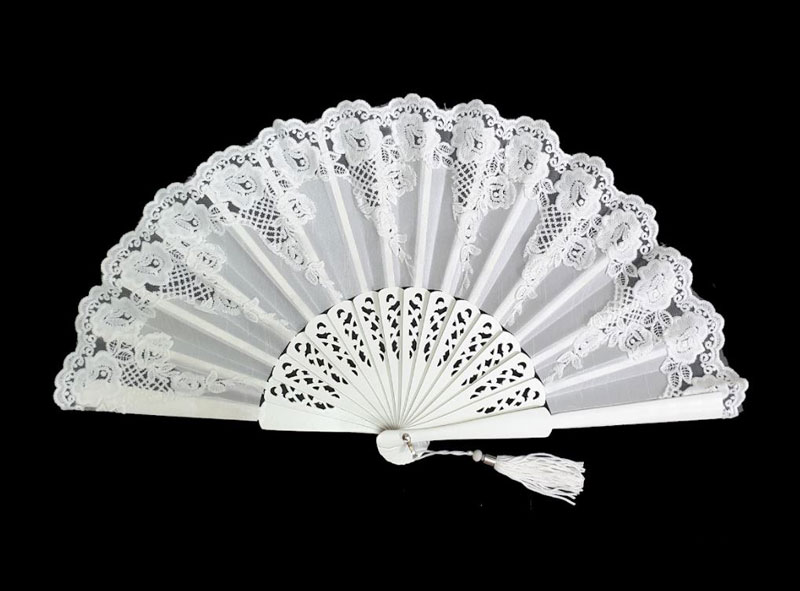 Bridal Tapered Lace Fan. Ref. 1712-3